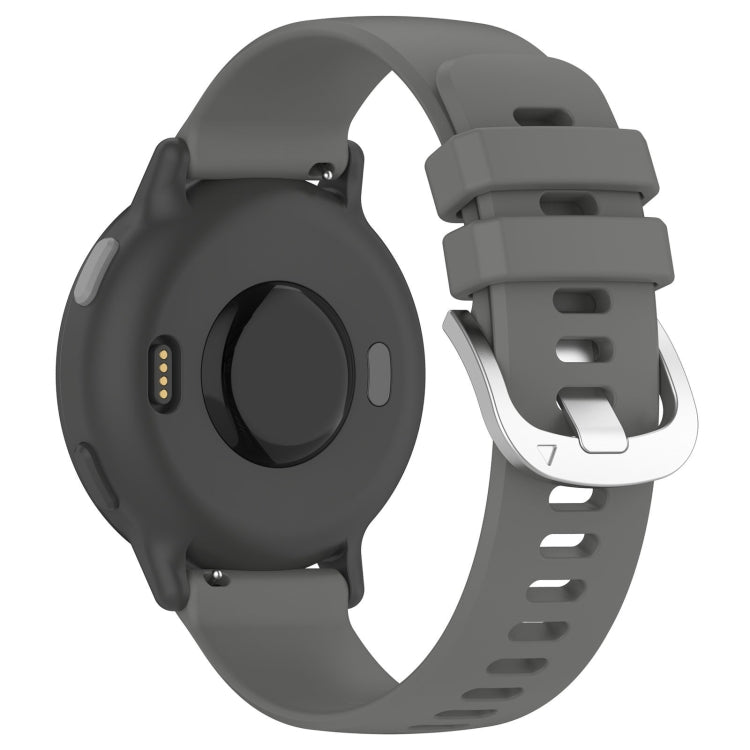 For Garmin Forerunner 645 / 645 Music Liquid Glossy Silver Buckle Silicone Watch Band(Gray) by buy2fix
