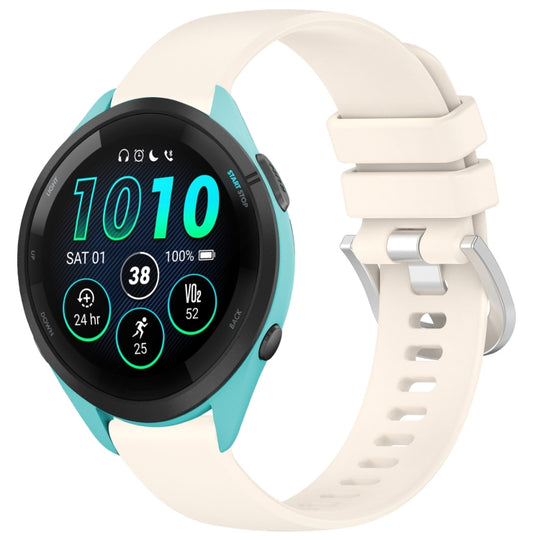For Garmin Forerunner 265S Liquid Glossy Silver Buckle Silicone Watch Band(Stralight)