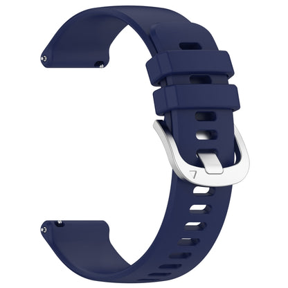 For Garmin Forerunner 255S Music / 255S Liquid Glossy Silver Buckle Silicone Watch Band(Dark Blue) - Watch Bands by buy2fix | Online Shopping UK | buy2fix