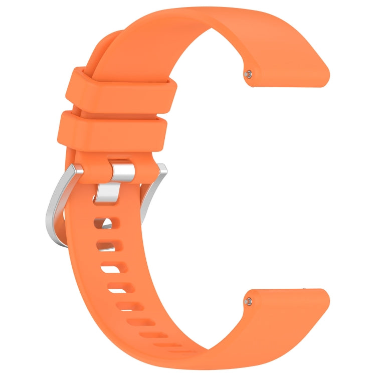 For Garmin Venu 2S Liquid Glossy Silver Buckle Silicone Watch Band(Orange) - Watch Bands by buy2fix | Online Shopping UK | buy2fix