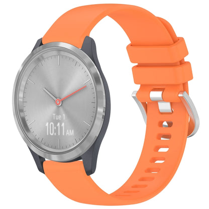 For Garmin Vivomove 3S Liquid Glossy Silver Buckle Silicone Watch Band(Orange) - Watch Bands by buy2fix | Online Shopping UK | buy2fix