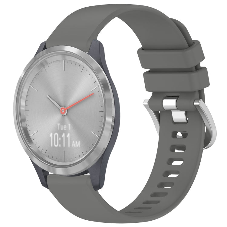 For Garmin Vivomove 3S Liquid Glossy Silver Buckle Silicone Watch Band(Gray) by buy2fix