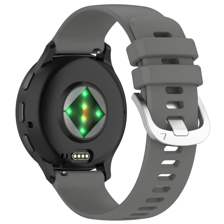 For Garmin Vivomove 3S Liquid Glossy Silver Buckle Silicone Watch Band(Gray) by buy2fix