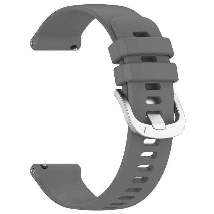 For Garmin Vivomove 3S Liquid Glossy Silver Buckle Silicone Watch Band(Gray) by buy2fix