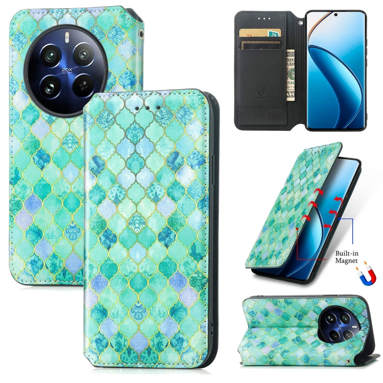 For Realme 12 Pro CaseNeo Colorful Magnetic Leather Phone Case(Emeralds) - Realme Cases by buy2fix | Online Shopping UK | buy2fix