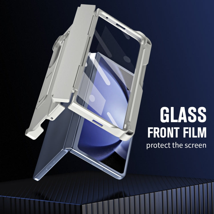 For Samsung Galaxy Z Fold5 5G Diamond Case-film Integral Hinge Shockproof Phone Case with Pen(White) - Galaxy Z Fold5 Cases by buy2fix | Online Shopping UK | buy2fix