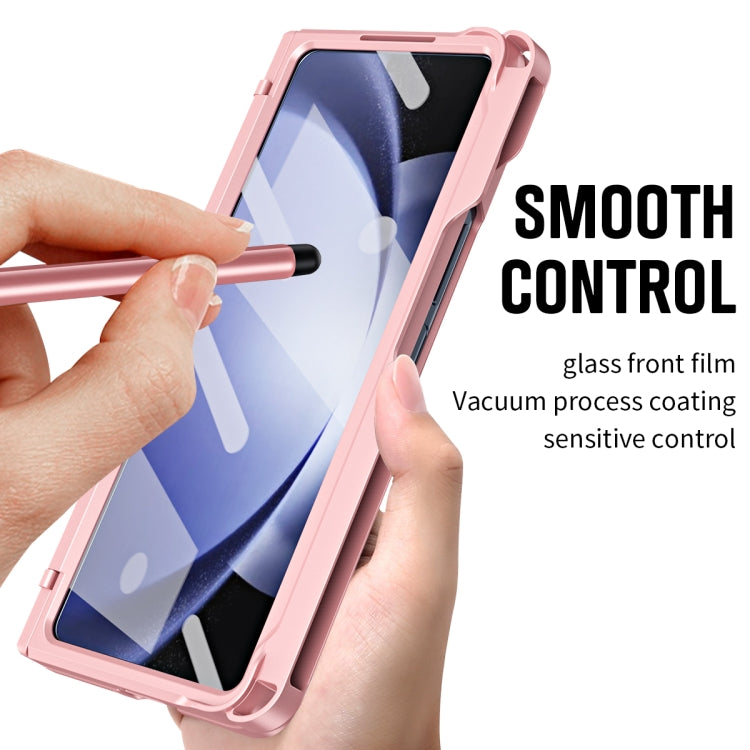 For Samsung Galaxy Z Fold5 5G Diamond Case-film Integral Hinge Shockproof Phone Case with Pen(Pink) - Galaxy Z Fold5 Cases by buy2fix | Online Shopping UK | buy2fix