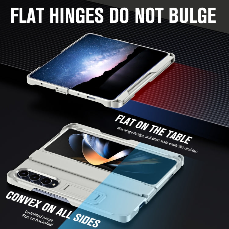 For Samsung Galaxy Z Fold4 Diamond Case-film Integral Hinge Shockproof Phone Case with Pen(White) - Galaxy Z Fold4 5G Cases by buy2fix | Online Shopping UK | buy2fix