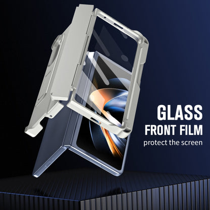 For Samsung Galaxy Z Fold4 Diamond Case-film Integral Hinge Shockproof Phone Case with Pen(White) - Galaxy Z Fold4 5G Cases by buy2fix | Online Shopping UK | buy2fix