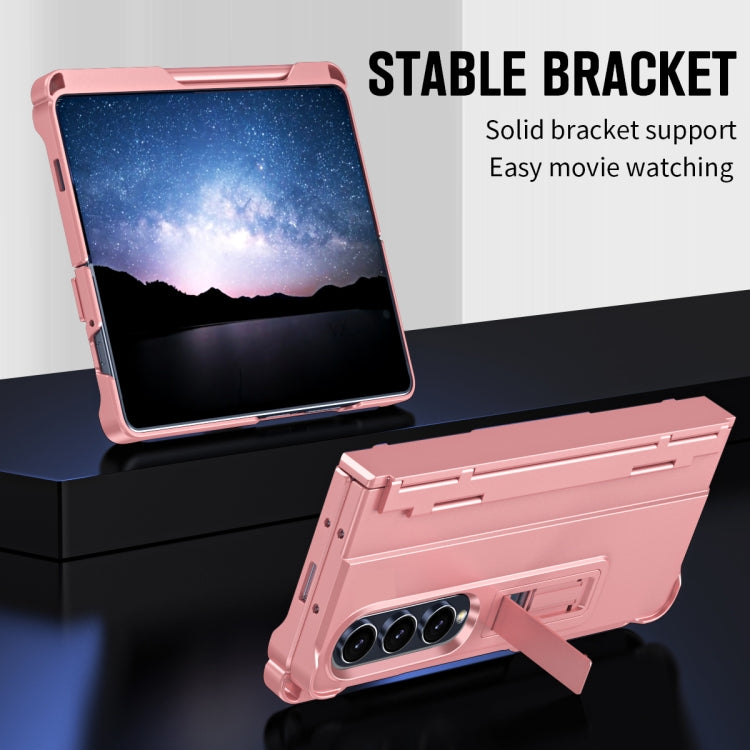 For Samsung Galaxy Z Fold4 Diamond Case-film Integral Hinge Shockproof Phone Case with Pen(Pink) - Galaxy Z Fold4 5G Cases by buy2fix | Online Shopping UK | buy2fix