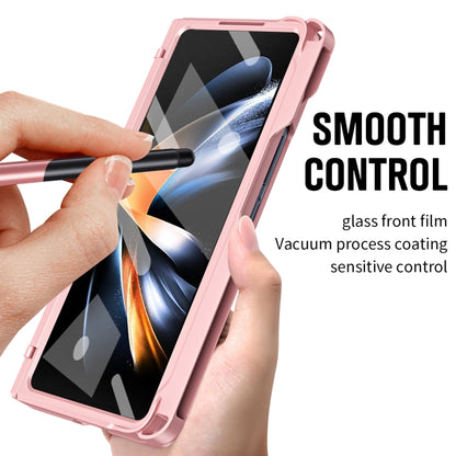 For Samsung Galaxy Z Fold4 Diamond Case-film Integral Hinge Shockproof Phone Case with Pen(Pink) - Galaxy Z Fold4 5G Cases by buy2fix | Online Shopping UK | buy2fix