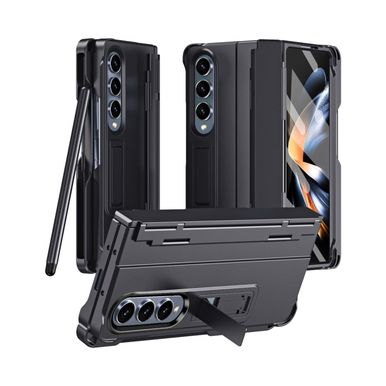 For Samsung Galaxy Z Fold4 Diamond Case-film Integral Hinge Shockproof Phone Case with Pen(Black) - Galaxy Z Fold4 5G Cases by buy2fix | Online Shopping UK | buy2fix