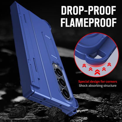 For Samsung Galaxy Z Fold4 Diamond Case-film Integral Hinge Shockproof Phone Case with Pen(Blue) - Galaxy Z Fold4 5G Cases by buy2fix | Online Shopping UK | buy2fix