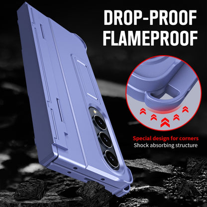 For Samsung Galaxy Z Fold4 Diamond Case-film Integral Hinge Shockproof Phone Case with Pen(Purple) - Galaxy Z Fold4 5G Cases by buy2fix | Online Shopping UK | buy2fix