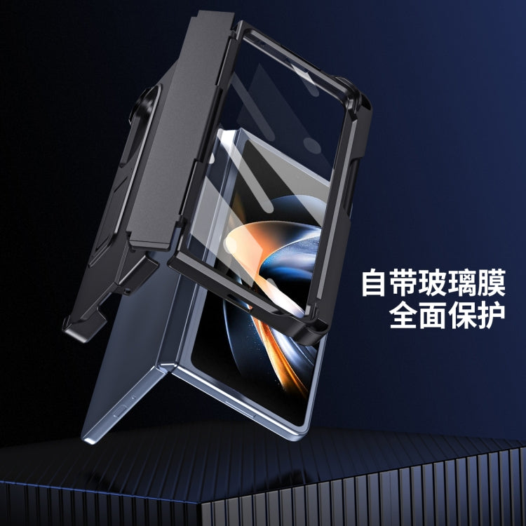 For Samsung Galaxy Z Fold3 5G Diamond Case-film Integral Hinge Shockproof Phone Case with Pen(Black) - Galaxy Phone Cases by buy2fix | Online Shopping UK | buy2fix