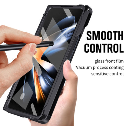 For Samsung Galaxy Z Fold3 5G Diamond Case-film Integral Hinge Shockproof Phone Case with Pen(Black) - Galaxy Phone Cases by buy2fix | Online Shopping UK | buy2fix