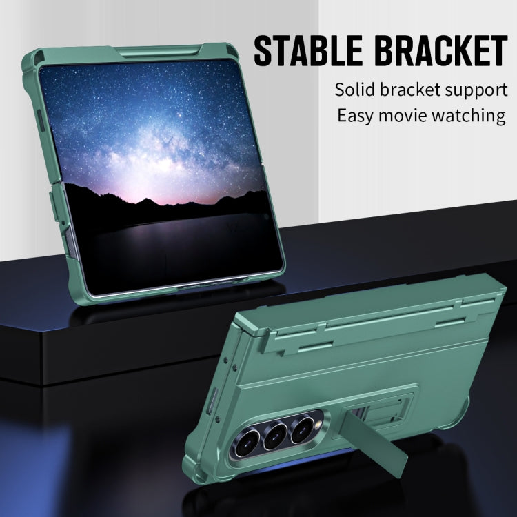 For Samsung Galaxy Z Fold3 5G Diamond Case-film Integral Hinge Shockproof Phone Case with Pen(Green) - Galaxy Phone Cases by buy2fix | Online Shopping UK | buy2fix