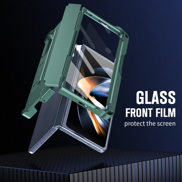 For Samsung Galaxy Z Fold3 5G Diamond Case-film Integral Hinge Shockproof Phone Case with Pen(Green) - Galaxy Phone Cases by buy2fix | Online Shopping UK | buy2fix