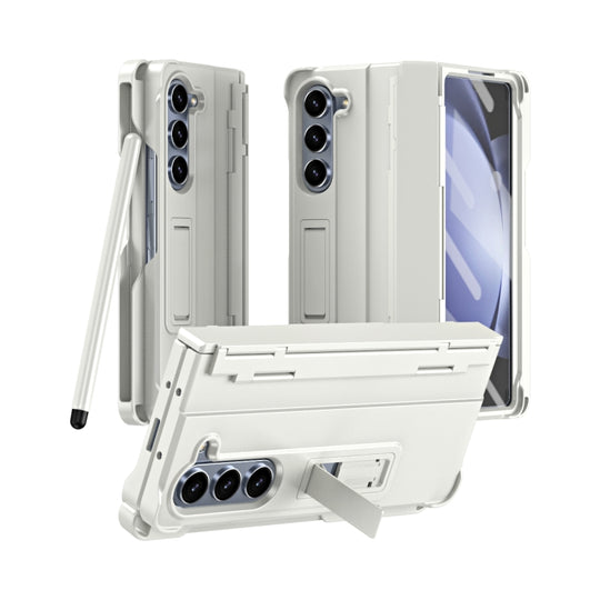 For Galaxy Z Fold6 5G Diamond Case-film Integral Hinge Shockproof Phone Case with Pen(White)
