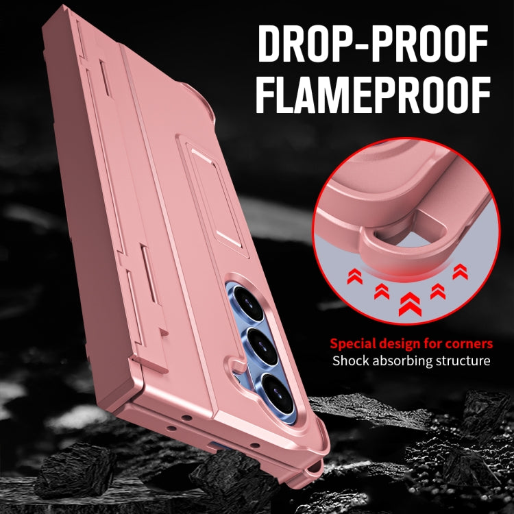 For Samsung Galaxy Z Fold6 5G Diamond Case-film Integral Hinge Shockproof Phone Case with Pen(Pink) - Galaxy Z Fold6 5G Cases by buy2fix | Online Shopping UK | buy2fix