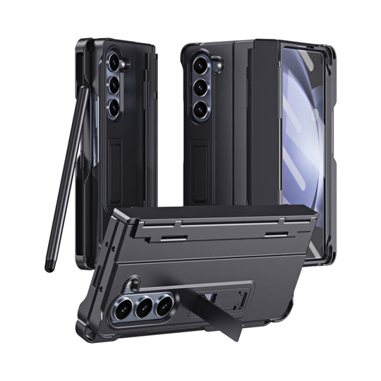 For Galaxy Z Fold6 5G Diamond Case-film Integral Hinge Shockproof Phone Case with Pen(Black)