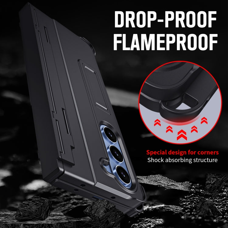 For Samsung Galaxy Z Fold6 5G Diamond Case-film Integral Hinge Shockproof Phone Case with Pen(Black) - Galaxy Z Fold6 5G Cases by buy2fix | Online Shopping UK | buy2fix