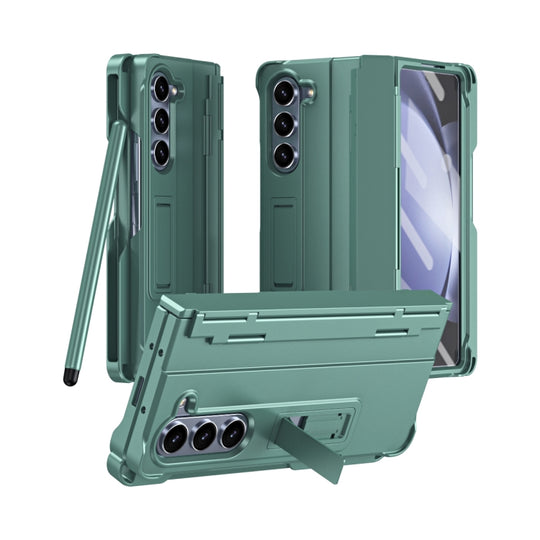 For Galaxy Z Fold6 5G Diamond Case-film Integral Hinge Shockproof Phone Case with Pen(Green)