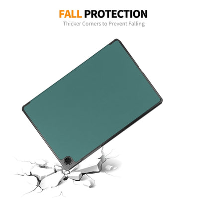 For Samsung Galaxy Tab A9+ 11.0 ENKAY Tri-fold Custer Texture Leather Smart Tablet Case(Dark Green) - Galaxy Tab A9+ by ENKAY | Online Shopping UK | buy2fix