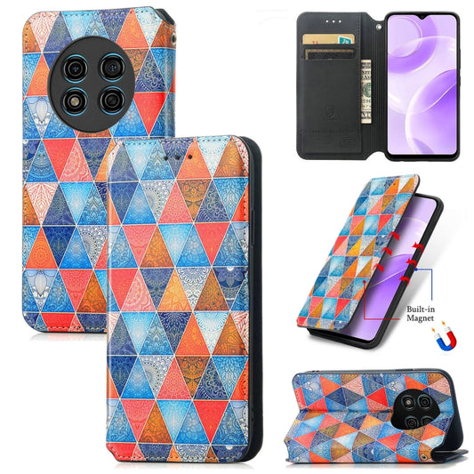 For Ulefone Note 15 CaseNeo Colorful Magnetic Leather Phone Case(Rhombus Mandala) by buy2fix