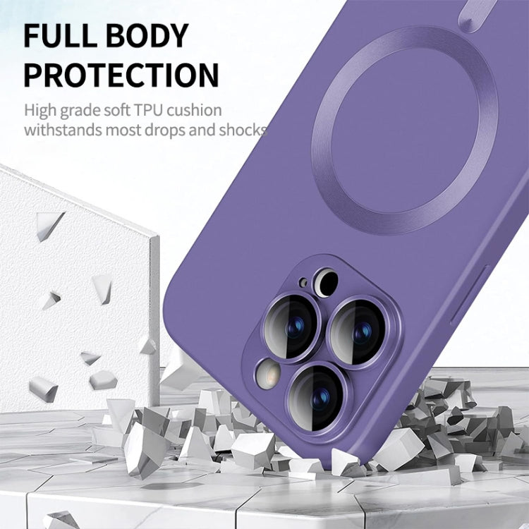 For iPhone 15 Plus ENKAY MagSafe Matte TPU Phone Case with Lens Film & Screen Glass Film(Purple) - iPhone 15 Plus Cases by ENKAY | Online Shopping UK | buy2fix