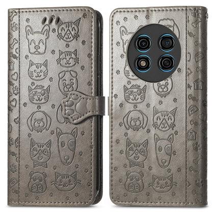 For Ulefone Note 15 Cat and Dog Embossed Leather Phone Case(Grey) by buy2fix