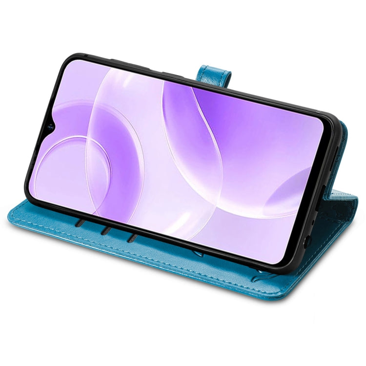 For Ulefone Note 15 Cat and Dog Embossed Leather Phone Case(Blue) by buy2fix