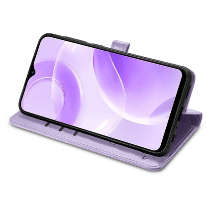 For Ulefone Note 15 Cat and Dog Embossed Leather Phone Case(Purple) by buy2fix