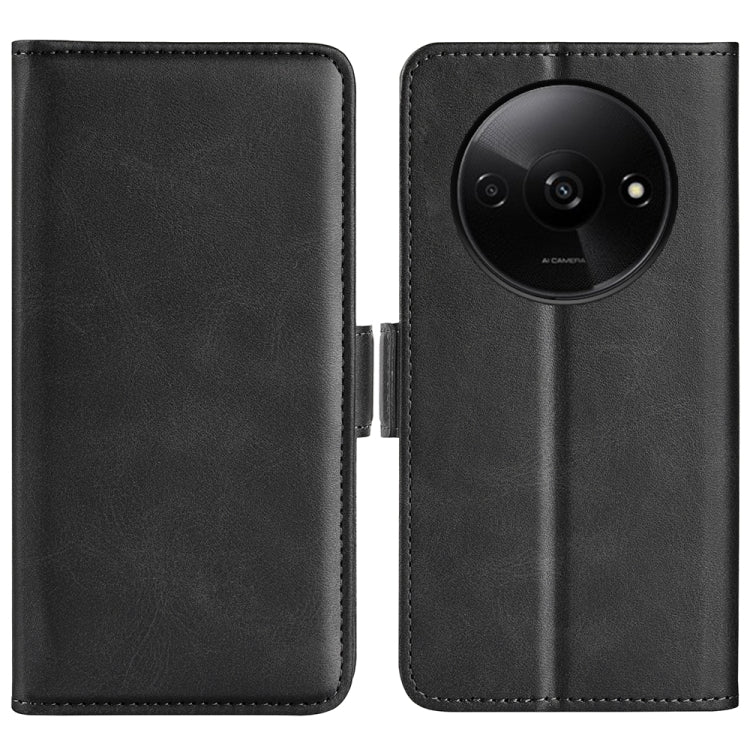 For Xiaomi Redmi A3 Dual-side Magnetic Buckle Horizontal Flip Leather Phone Case(Black) - Xiaomi Cases by buy2fix | Online Shopping UK | buy2fix