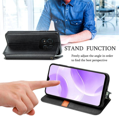 For Ulefone Note 15 Cubic Grid Pressed Magnetic Leather Phone Case(Brown) by buy2fix