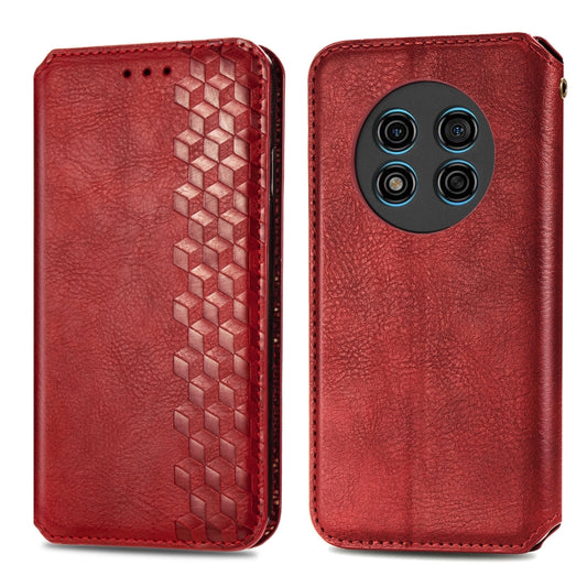 For Ulefone Note 15 Cubic Grid Pressed Magnetic Leather Phone Case(Red) by buy2fix