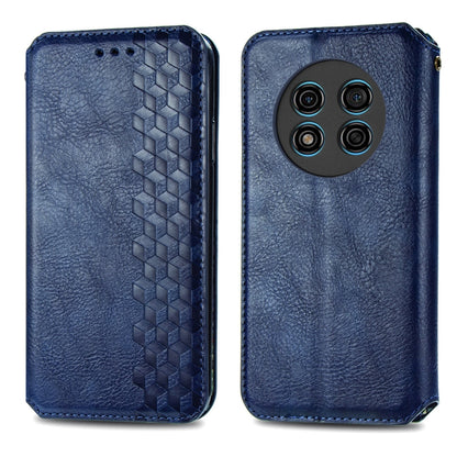 For Ulefone Note 15 Cubic Grid Pressed Magnetic Leather Phone Case(Blue) by buy2fix