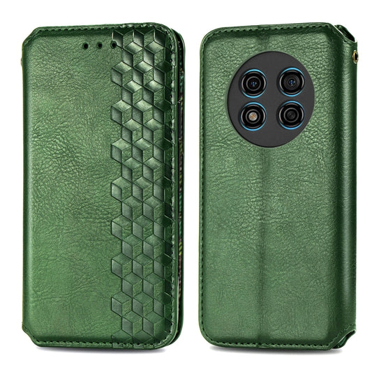 For Ulefone Note 15 Cubic Grid Pressed Magnetic Leather Phone Case(Green) by buy2fix