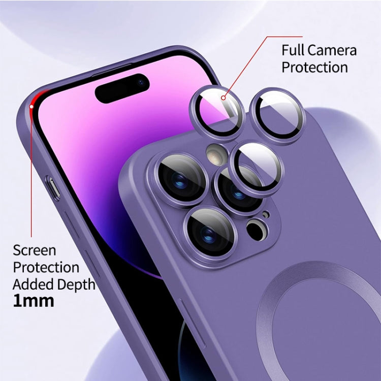 For iPhone 15 Pro ENKAY MagSafe Matte TPU Phone Case with Lens Film(Purple) - iPhone 15 Pro Cases by ENKAY | Online Shopping UK | buy2fix