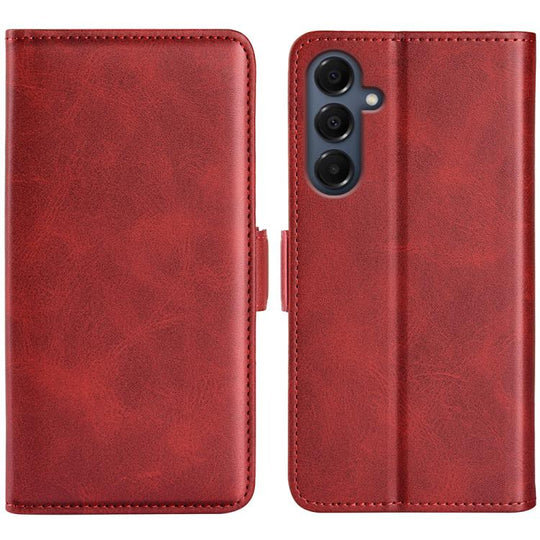 For Samsung Galaxy A17 5G Dual-side Magnetic Buckle Horizontal Flip Leather Phone Case(Red)