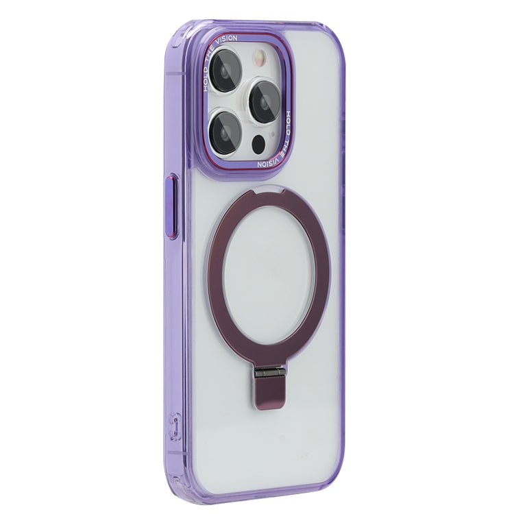 For iPhone 12 Pro Starlink Stand Clear Magsafe Phone Case(Purple) - iPhone 12 / 12 Pro Cases by buy2fix | Online Shopping UK | buy2fix