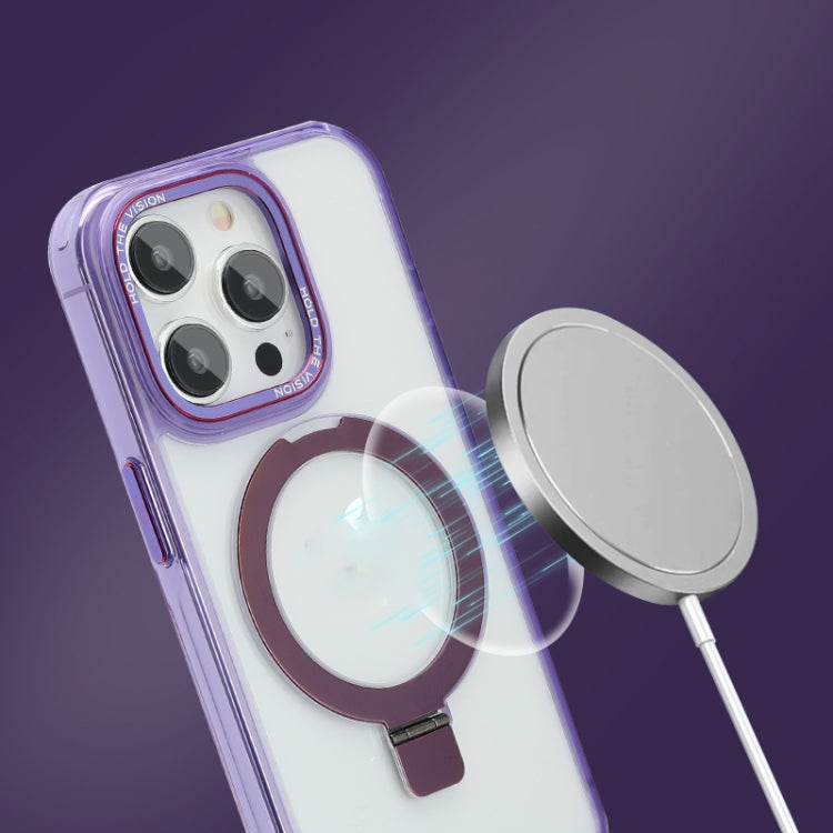 For iPhone 12 Starlink Stand Clear Magsafe Phone Case(Purple) - iPhone 12 / 12 Pro Cases by buy2fix | Online Shopping UK | buy2fix