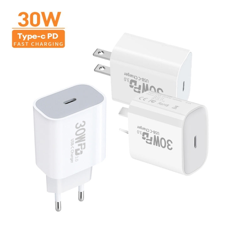 Single Port PD30W USB-C / Type-C Charger, Plug Size:US Plug - USB Charger by buy2fix | Online Shopping UK | buy2fix