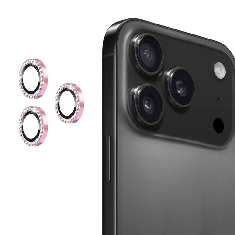 For iPhone 17 Pro / 17 Pro Max ENKAY AR Anti-reflection Individual Diamond Ring Camera Lens Glass Full Film(Pink) - iPhone 17 Pro Max Tempered Glass by ENKAY | Online Shopping UK | buy2fix