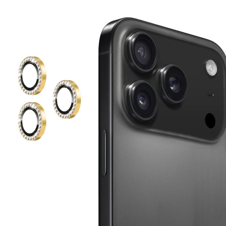 For iPhone 17 Pro / 17 Pro Max ENKAY AR Anti-reflection Individual Diamond Ring Camera Lens Glass Full Film(Golden) - iPhone 17 Pro Max Tempered Glass by ENKAY | Online Shopping UK | buy2fix
