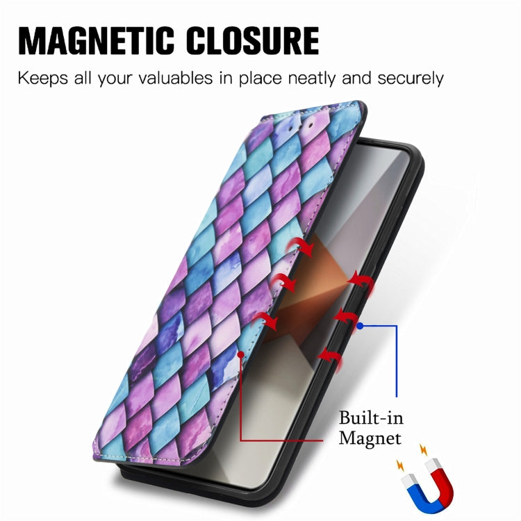 For Xiaomi Redmi Note 13 Pro+ CaseNeo Colorful Magnetic Leather Phone Case(Purple Scales) - Note 13 Pro+ Cases by buy2fix | Online Shopping UK | buy2fix