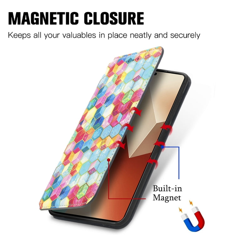 For Xiaomi Redmi Note 13 5G CaseNeo Colorful Magnetic Leather Phone Case(Emeralds) - Note 13 Cases by buy2fix | Online Shopping UK | buy2fix