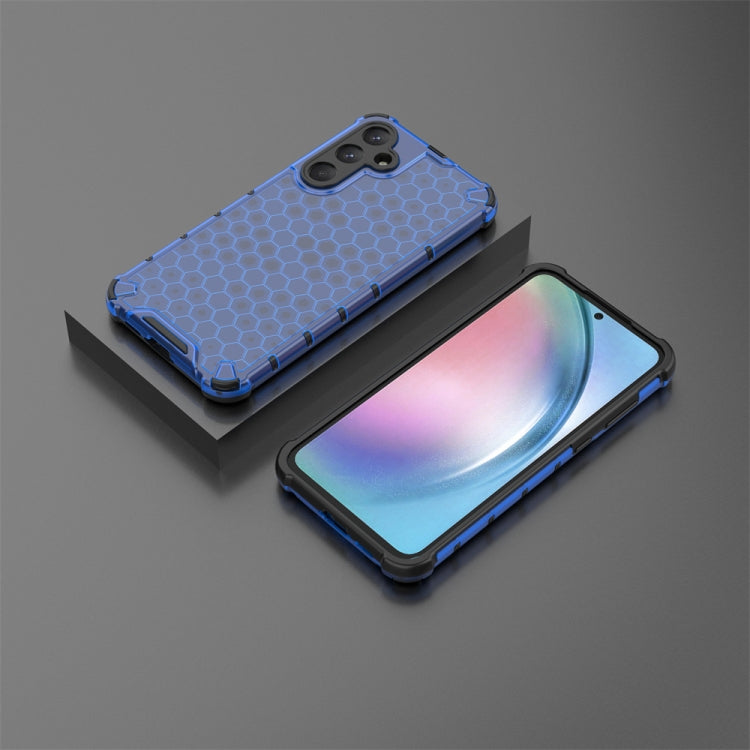 For Samsung Galaxy A55 Shockproof Honeycomb Phone Case(Blue) - Galaxy Phone Cases by buy2fix | Online Shopping UK | buy2fix