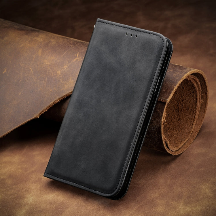 For Xiaomi Redmi Note 13 Pro+ 5G Retro Skin Feel Magnetic Flip Leather Phone Case(Black) - Note 13 Pro+ Cases by buy2fix | Online Shopping UK | buy2fix