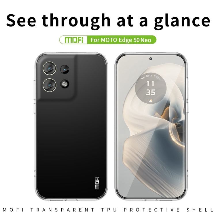 For Motorola Edge 50 Neo MOFI Ming Series Ultra-thin TPU Phone Case(Transparent) - Motorola Cases by MOFI | Online Shopping UK | buy2fix